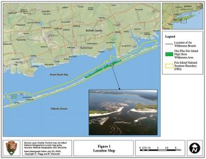 Fire Island National Seashore: A breach in the barrier island at the ...