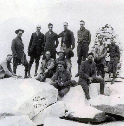 archival photo of climbers on Mt. Whitney